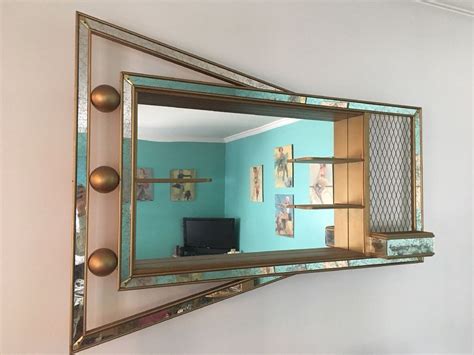 metal shadow box mirror|vintage mirror shadow box.